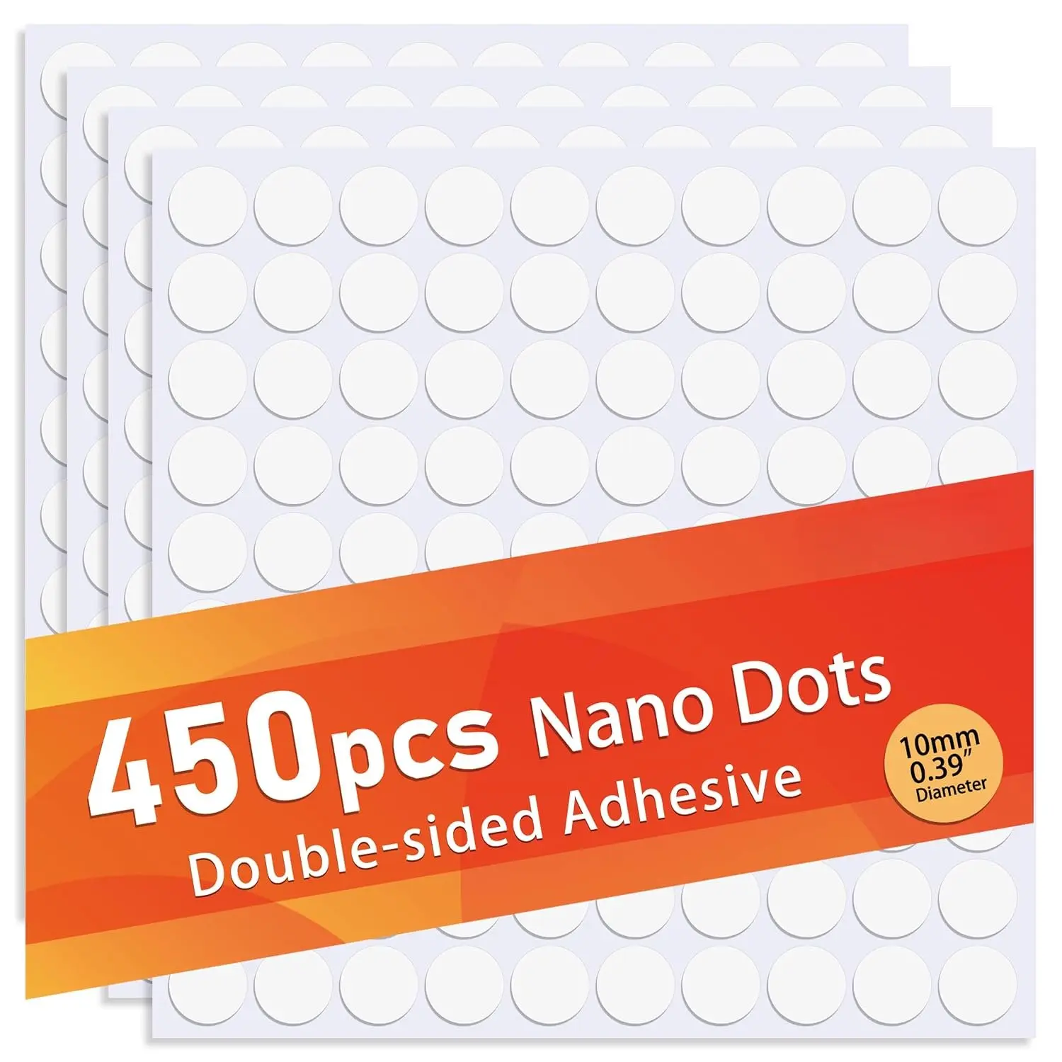 450 count Museum Putty Sticky Tack Double-Sided Tape Sticky Dots, 10mm/0.39” Removable Clear Adhesive Dots, Poster Putty Wall Tape for  Decoration, Office Use, and Wedding Setup