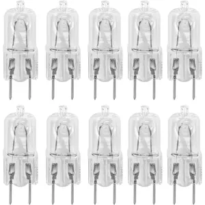 10 Pack-G8 25W 120V Halogen Specialty Lighting Light Bulbs JCD Type 25 Watt T4 G8 Puck Lamp 120 Volt Microwave Oven Stove Top Kitchen Appliance Replacement Lighting Bi Pin Clear Lens