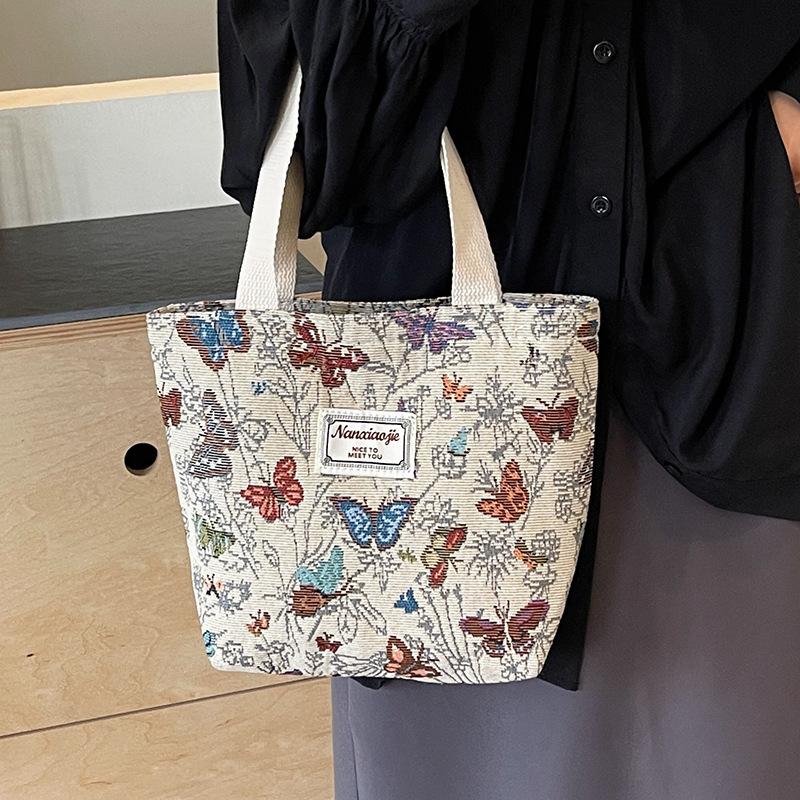 New canvas bag for high school students, commuter tote bag for women, trendy ins-style shoulder bag for going out, mommy bag