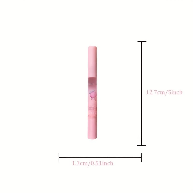 Peach Flavor Hydrating Lip Oil Balm & Lip Gloss Stick, Long-Lasting Moisturizing Care, Bright Radiant Glossy Shine, Reduces Dryness & Wrinkles, No Alcohol/Aerosol