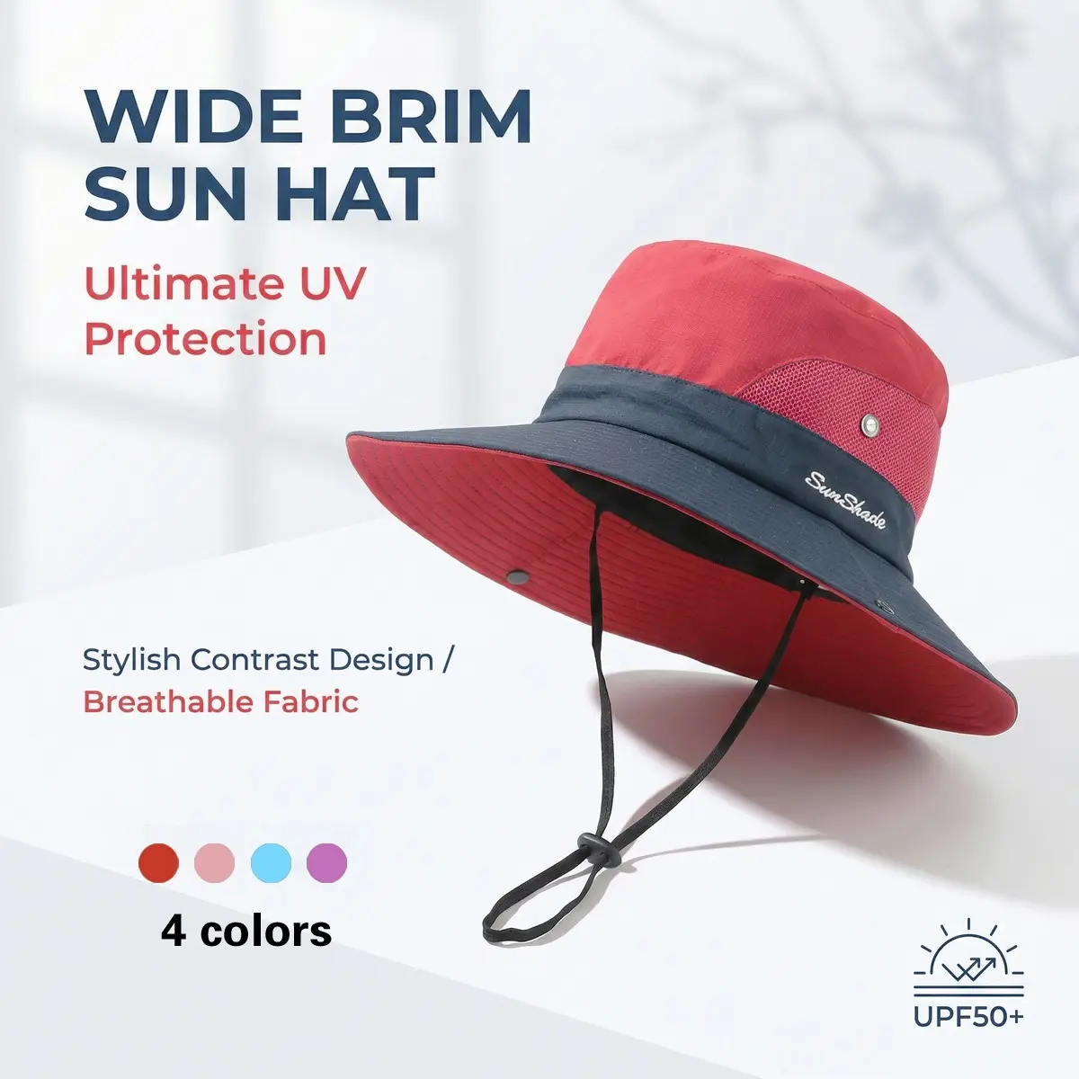 Women's Outdoor Sports Sun Hat, Wide Brim Foldable Ponytail Design, Summer Fisherman Cap, UV Protection Breathable Hiking Hat, Beach Fishing Hat