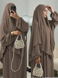 3-Piece Khimar Abaya Set, Soft Muslim Prayer, Hijab Dress Belt Combo, Women's Fashionable Abaya Robe, Islamic Clothing