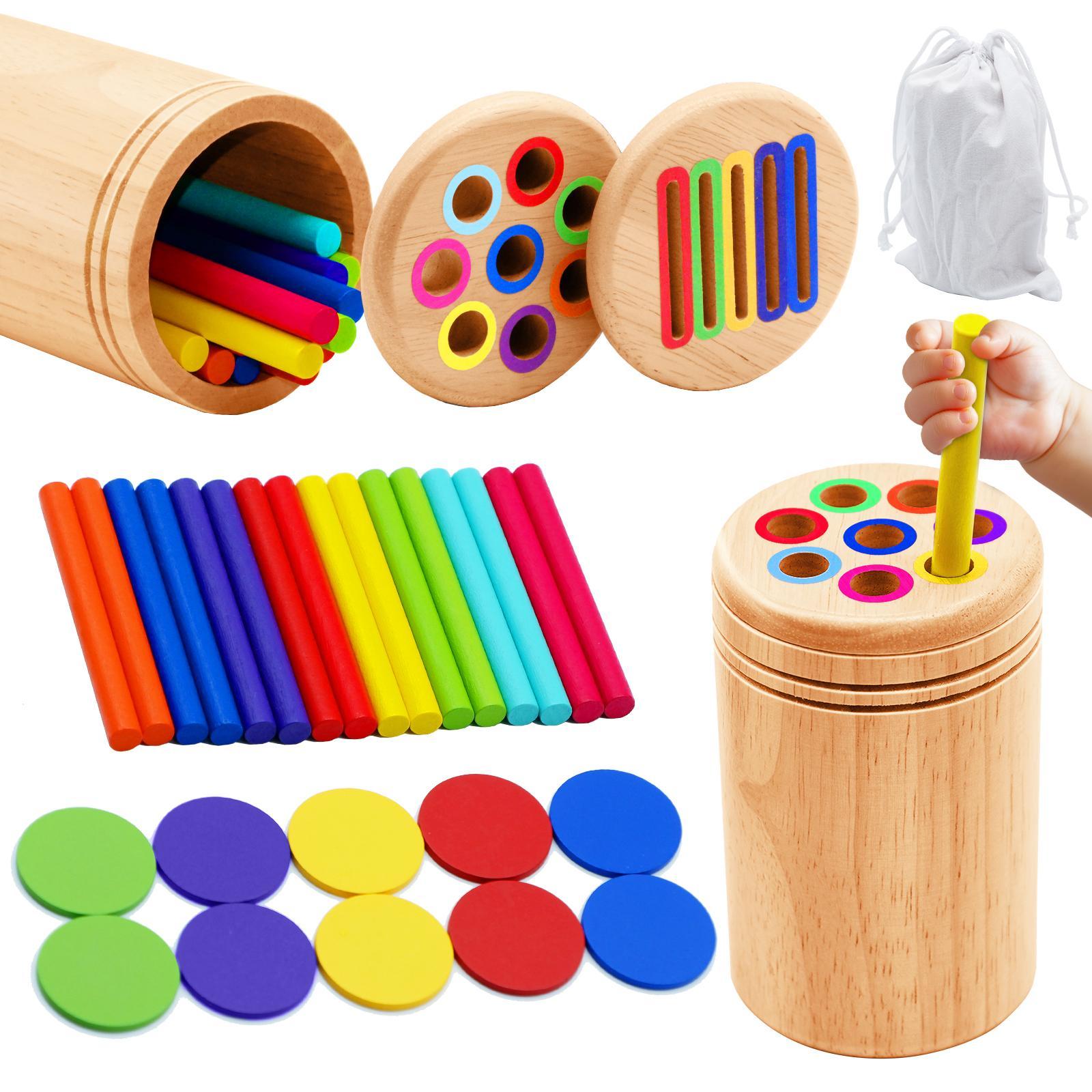 Wooden Educational Toy, 1 Set Montessori Colors Shape Sorting Toy, Shape Sorter, Learning Activities, Fine Motor Skills Sensory Toy, Play Sensory Activity Board, Multi Activity Playset, Preschool Busy Board