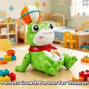 Rotating Frog Stunt Toy, Suitable For Children Over 2 Years Old, Cute And Interesting Rotating Stunt Toy, Interactive Lighting And Music Learning Toy, Crawling Toy, Interesting Educational Gift For Children, Baby Toy, Easter Gift, Girls Toy, Boys Toy, Sen