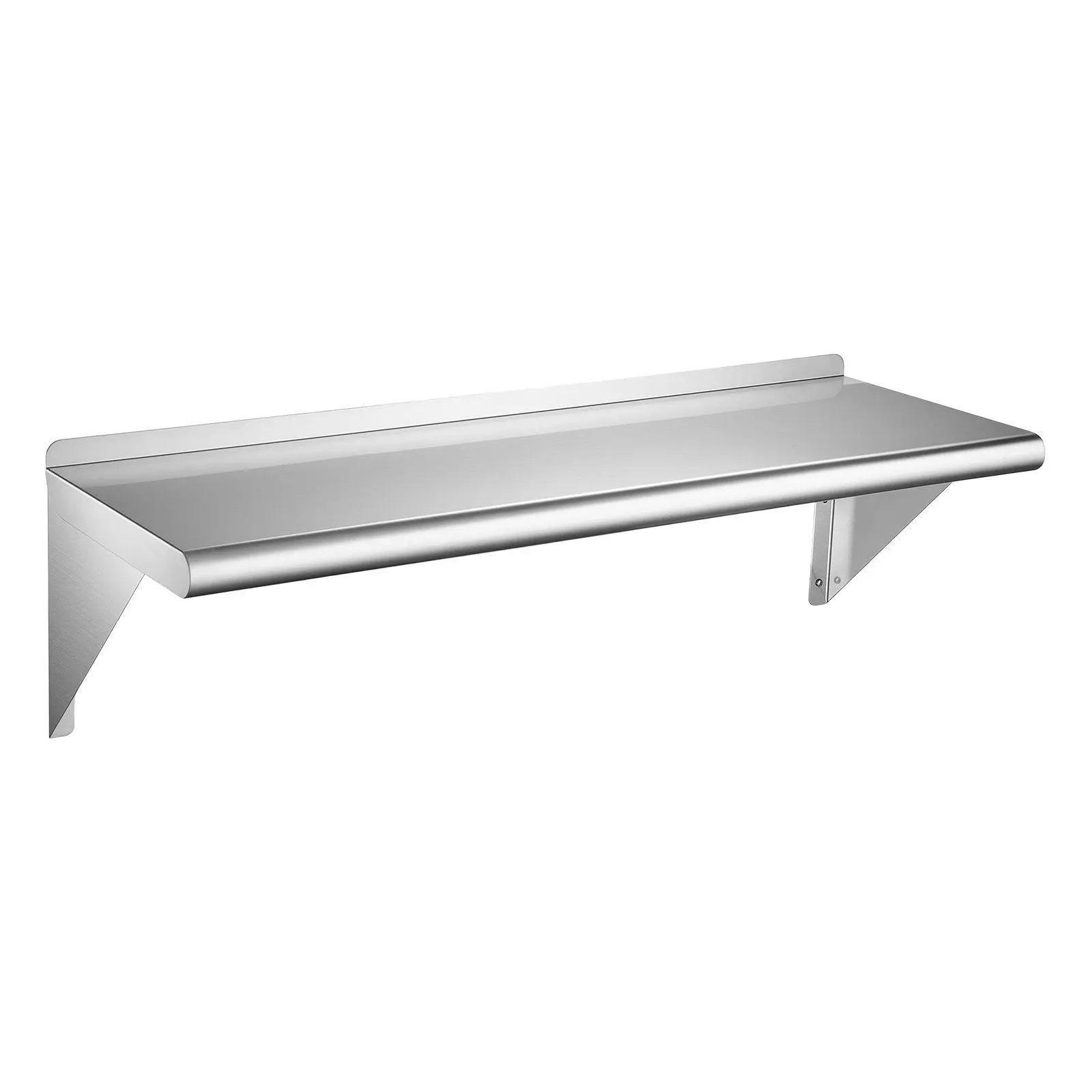 VEVOR Stainless Steel Floating Wall Shelf Pack (12x36 in) with Brackets, 300 lb Capacity Storage Shelves for Commercial/Office Furniture Use