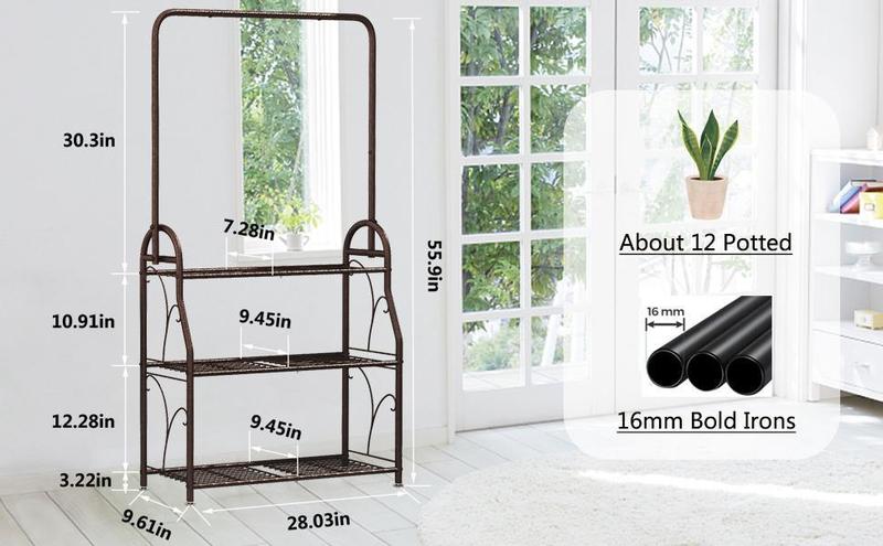 3 Tier Plant Stand Indoor Outdoor Tall Corner Hanging Plant Shelf Metal Flower Stands Ladder Plant Holder Deals For You Days