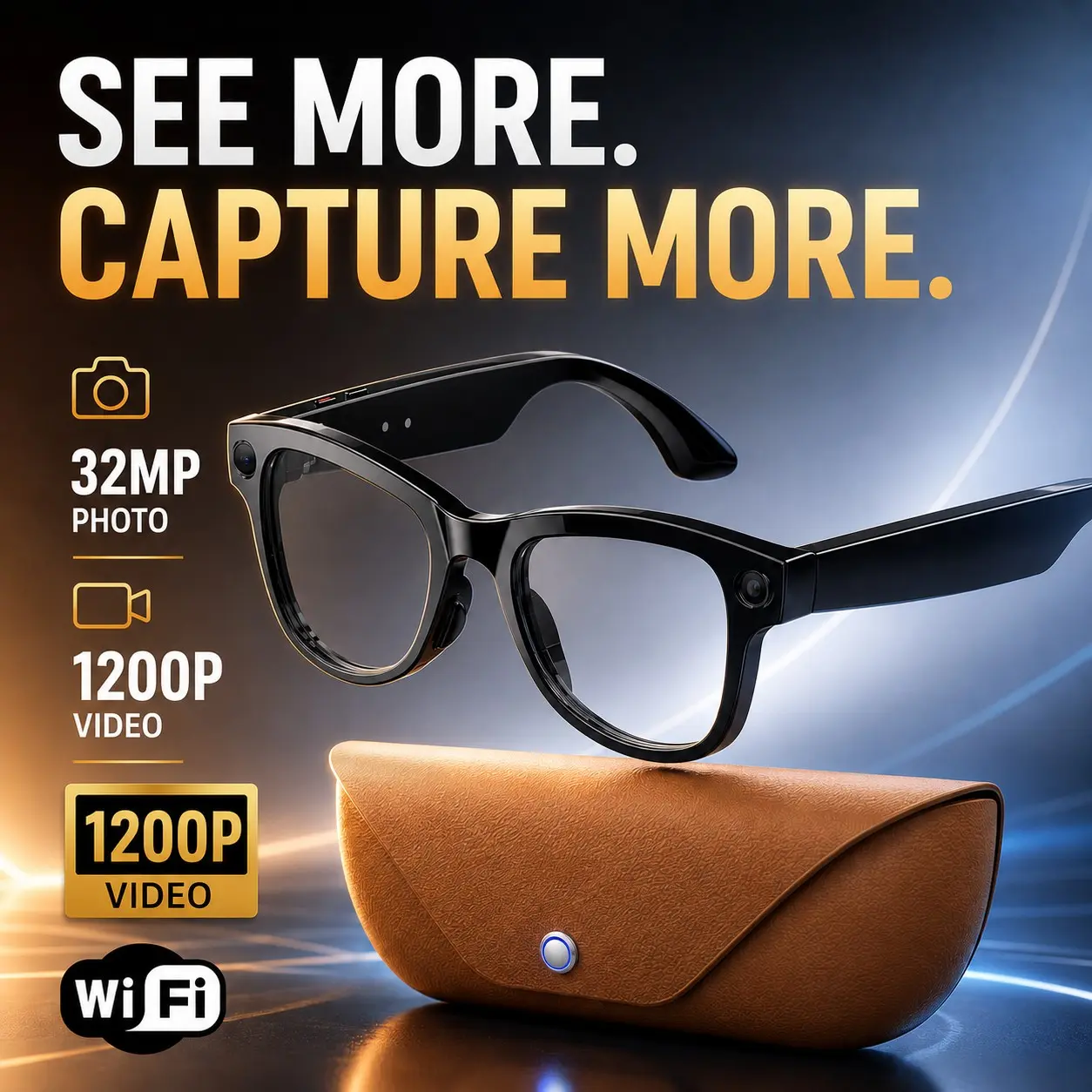 Qwen ChatGPT Dual AI Voice Glasses 2026 Multi-Scenario Smart Wearable Eyewear, 1200P EIS Stabilized HD Video Recorder Sunglasses, 32MP Ultra Clear POV Vlog Capture, Real-Time Language Translator, Bluetooth 3D Stereo Audio Touch Control Wireless Call, IP65