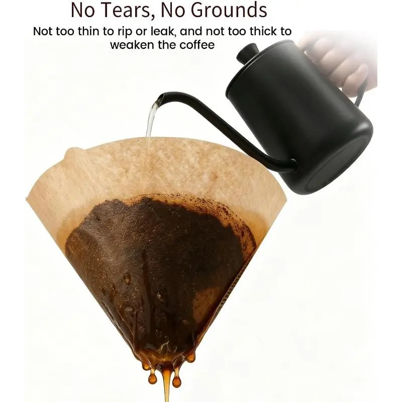 cone sector Coffee Filters , 100 Count Unbleached Size Coffee Filter, Disposable Natural Paper Filters 2-4 Cup, Filters for Pour Over and Drip Coffee Maker Compostable Saing-Time Tear-Resistant