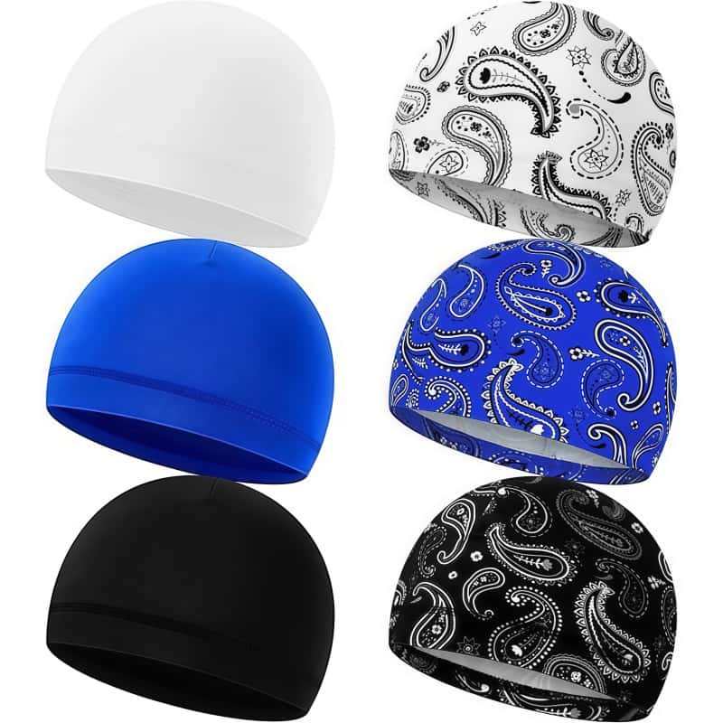 6Pcs Paisley Skull Cap Helmet Liner - Sweat Wicking Cooling Beanie for Men & Women 6Pcs Paisley Skull Cap Helmet Liner - Sweat Wicking Cooling Beanie for Men & Women