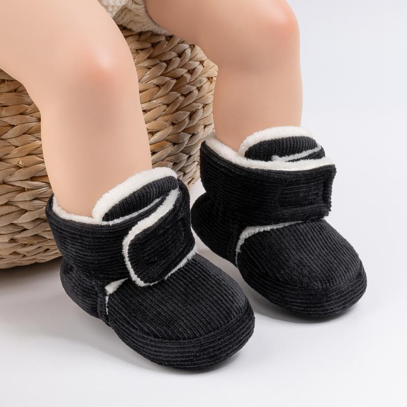 Baby Boys Girls Winter Booties Solid Color Non Slip Cozy Fleece Lining Comfortable First Walkers