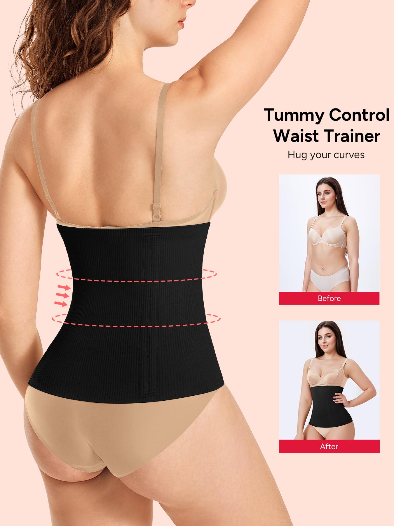 Women's Solid Color Waist Trainer Shapewear, Tummy Control Shaper, High Stretch Shaper for Daily Wear