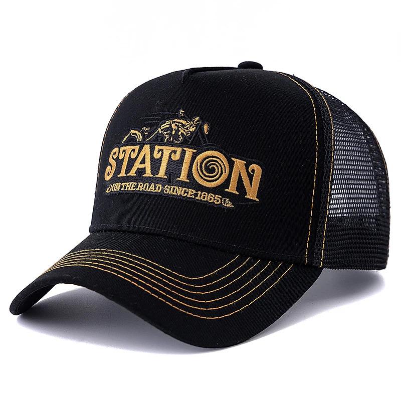 Unisex Mesh Trucker Hat Summer Breathable Cap Embroidery Letter Pattern Streetwear Baseball Cap