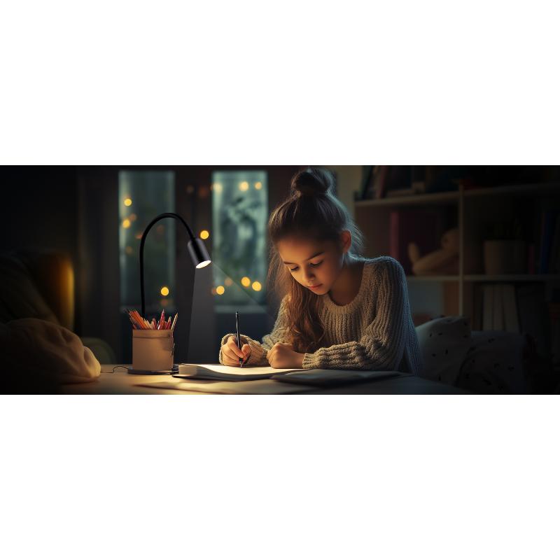 LED Reading Light for Bed Headboard  Dimmable Clip-On Book Light with Flexible Gooseneck, Adjustable Color Temperature (3000/4000/6000K), USB-Powered Desk Lamp for Dorms and Home