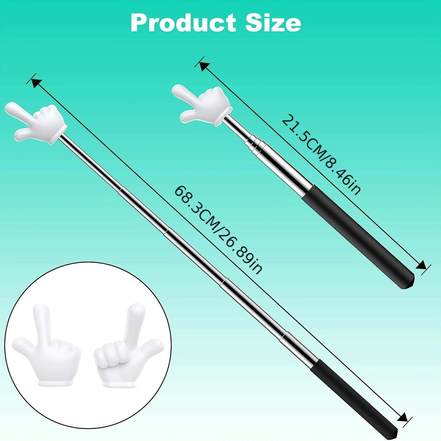 2 Retractable Double-Finger Pointers - Flexible two-finger sticks suitable for classrooms, homes, and presentations - Teaching tools, foldable pointers with a retractable mechanism for easy storage and portability, Classroom Supplies