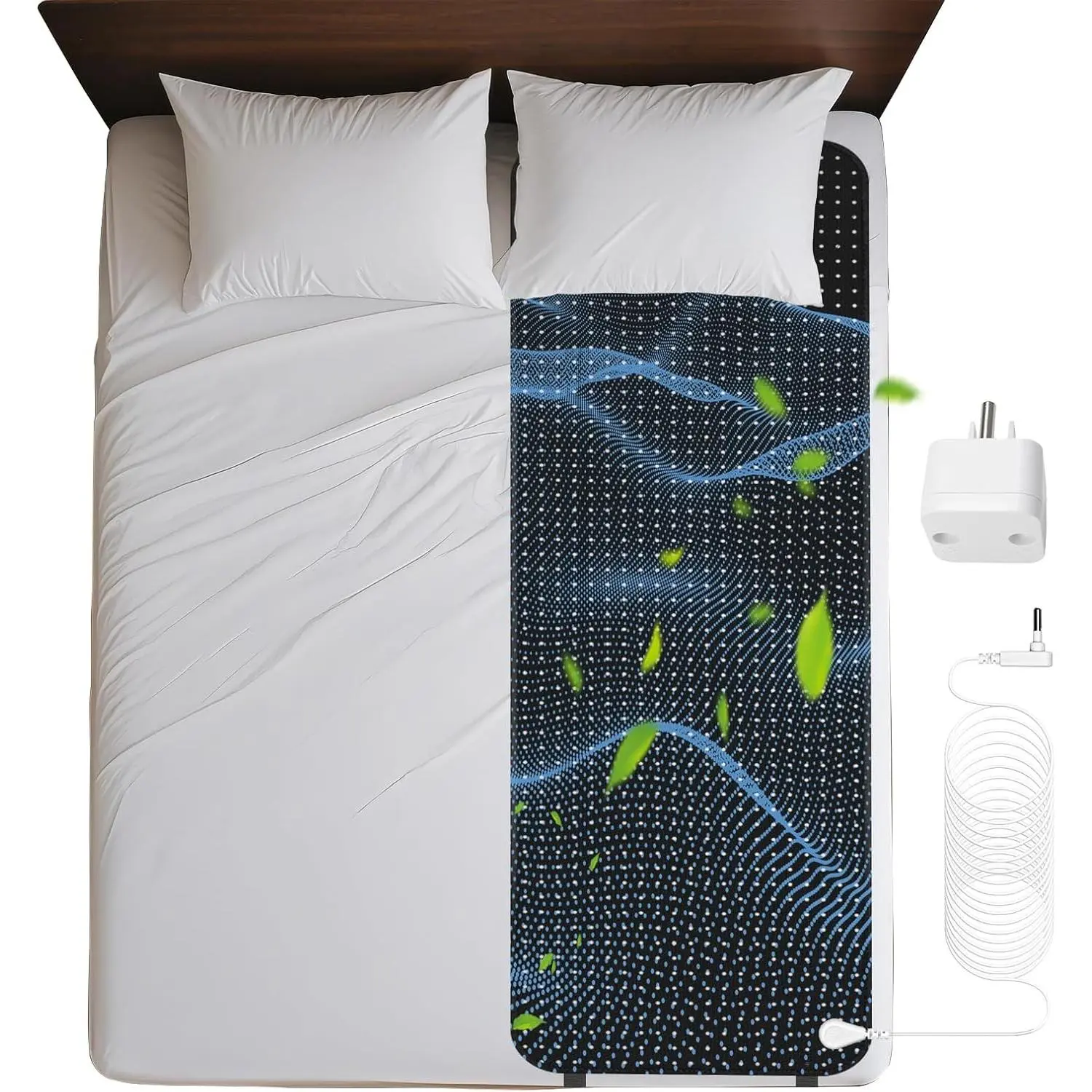 27" x 78" Grounding Mat for Bed, Conductive Carbon Leatherette Earth Grounding Mattress Cover Pad for Improving Sleep