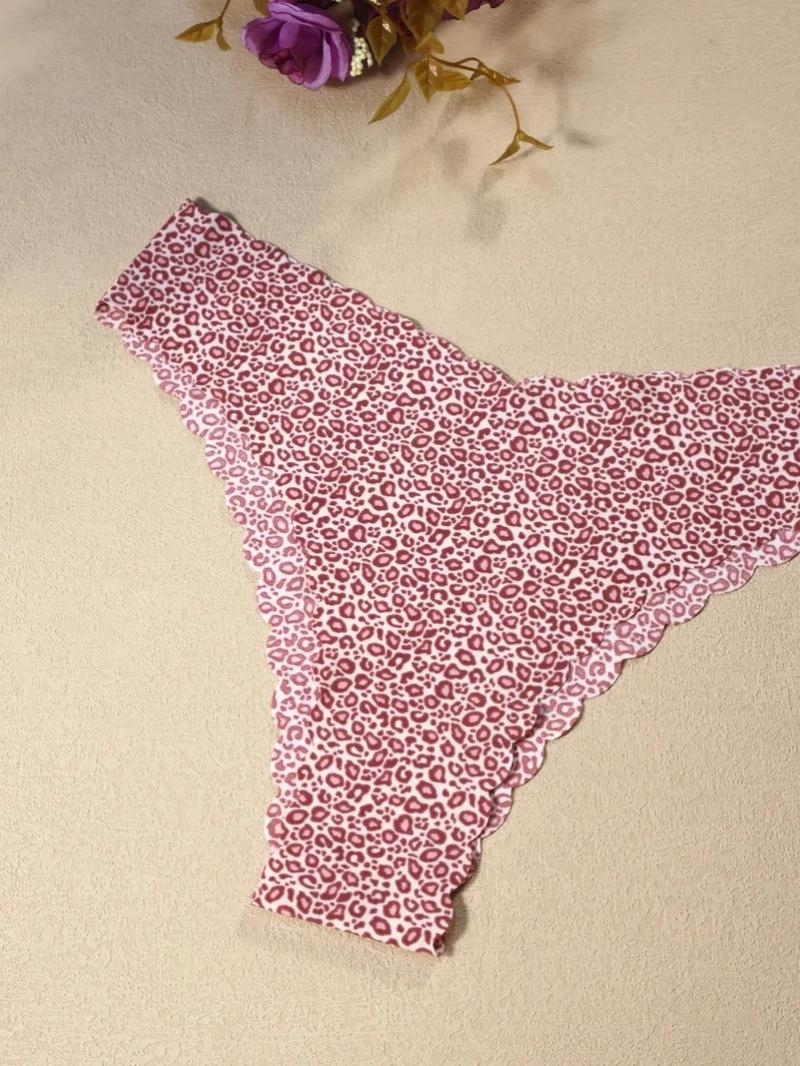 Women's 4/5/6/7/8/10-Piece Underwear Set, Leopard & Floral Prints, Fitted Breathable and Comfortable Design, All-Season Wear