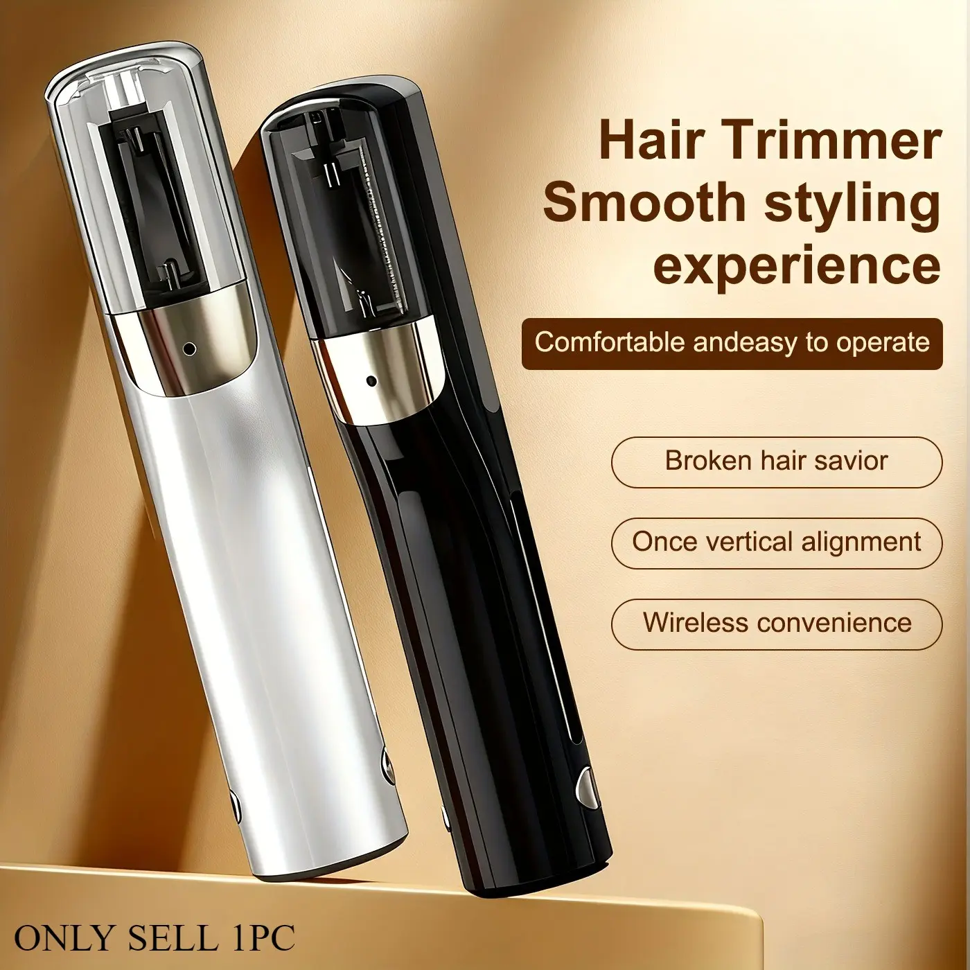 2-In-1 Wireless Trimmer, Hair Care & Split End Repair, Portable Travel Model, Compact Design, Rechargeable Ion Razor, Multi-Functional Clippers