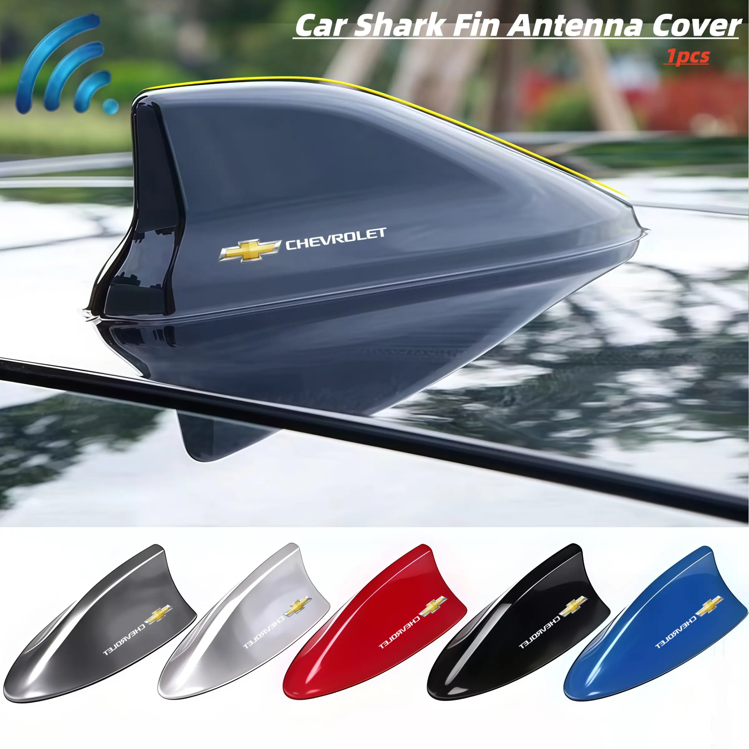 1 Pcs Car Shark Fin Antenna Cover, Universal Enhanced Signal Roof Mount Antenna Decor, Suitable for Chevrolet Models, Automotive Auto Accessories