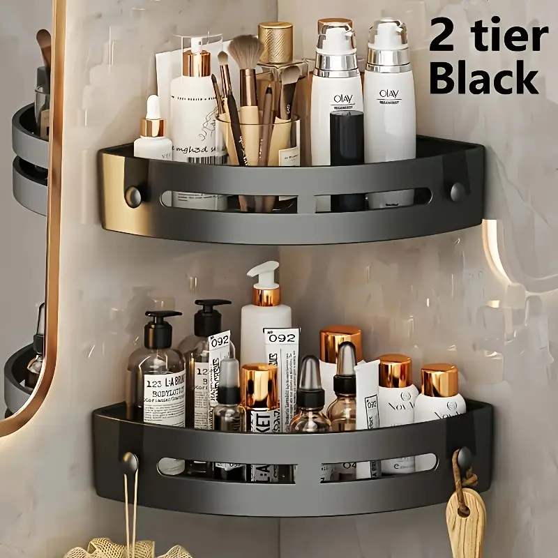 2pcs Bathroom Corner Shelf No Drilling, Triangle Design, Space Saving, Multifunctional Storage Solution for Shower and Bathrooms