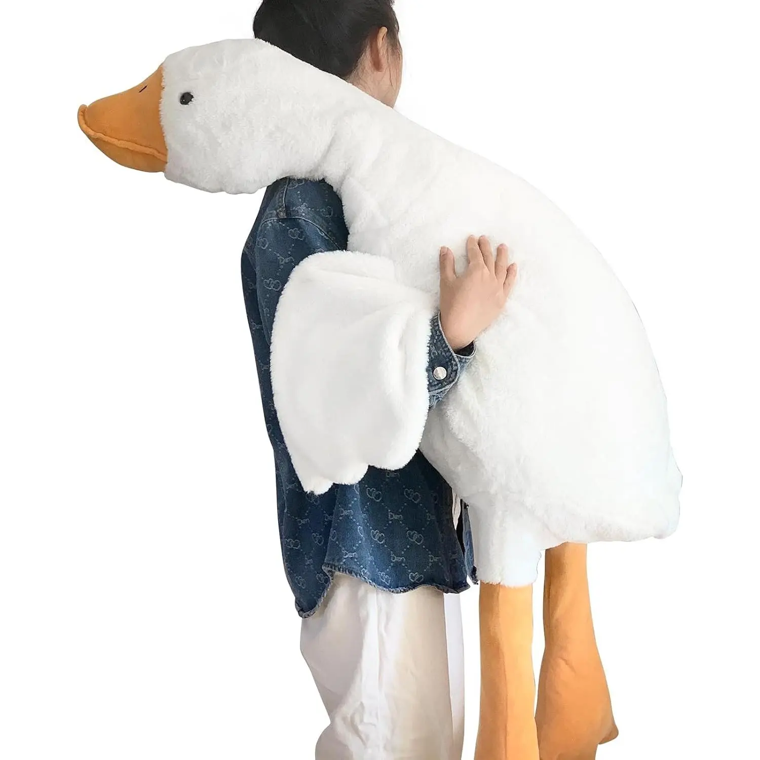 Goose Stuffed Animal, 35.4in/90cm Giant Sleeping Hugging Pillow | Soft White Swan Plush Toy, Gift for Friends or Family