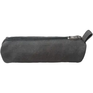 Heavy Canvas Stationery Stylish Simple Pencil Bag and Durable Compact Zipper Pencil Case Pouch 1 Pack Gray