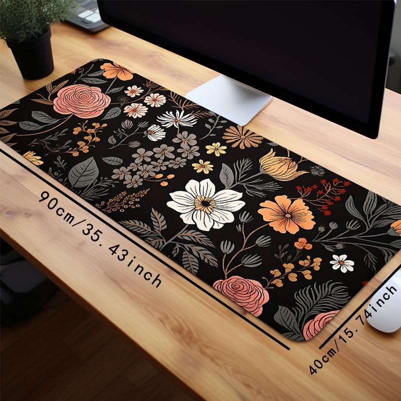 Creative Floral Pattern Mouse Pads, 1 Count Rectangle Gaming Mouse Pad, Office Keyboard Pad, Non-slip Computer Mat for Office, Home Gaming, Desktop Accessory