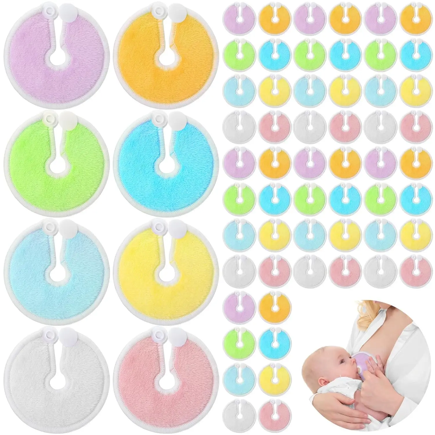 56 Packs Gtube Button Covers, Soft Absorbent Feeding Tube Holder Gtube Pads, G Button Peg Feeding Tube Supplies for Nursing Care