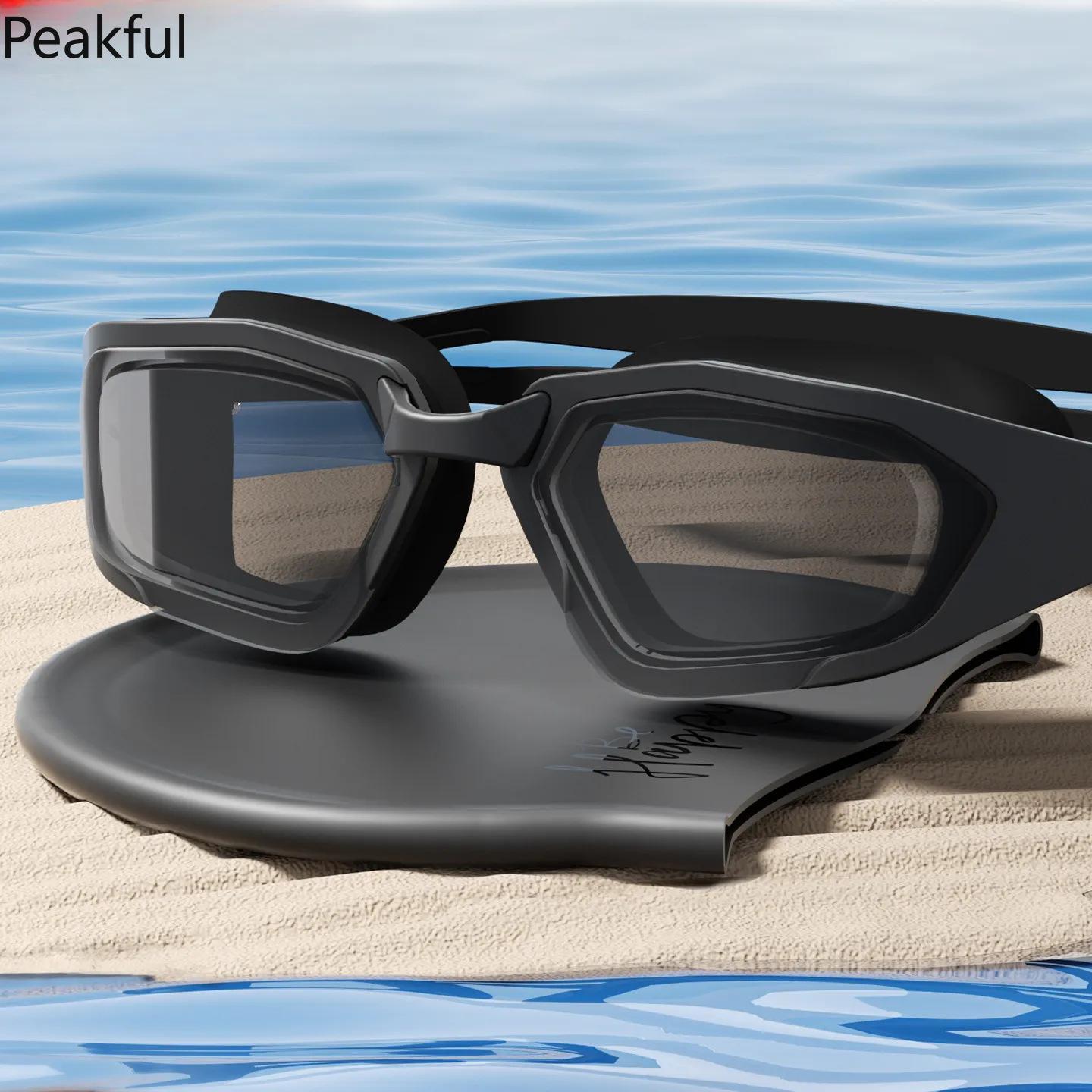 Swim Goggles & Cap Set – HD Anti-Fog, UV-Protected, Waterproof, Perfect for Swimming, Pool & Sports, Comfortable Fit for Clear Vision, Ideal for Competitive and Casual Swimmers