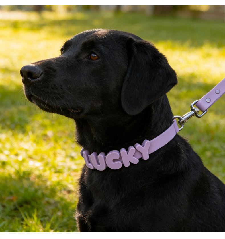 Silicone Dog Collar Pet Name DIY 26 Letters Cartoon Silicone Beads Cat Pet Collar