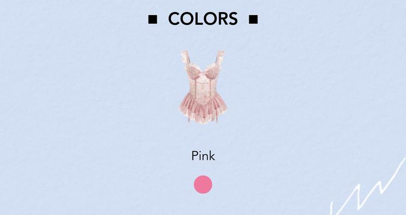 Cider Pink Floral Lace Boned Bustier Babydoll Dress - Sweet Ruffled Nightgown with Built-in Bra