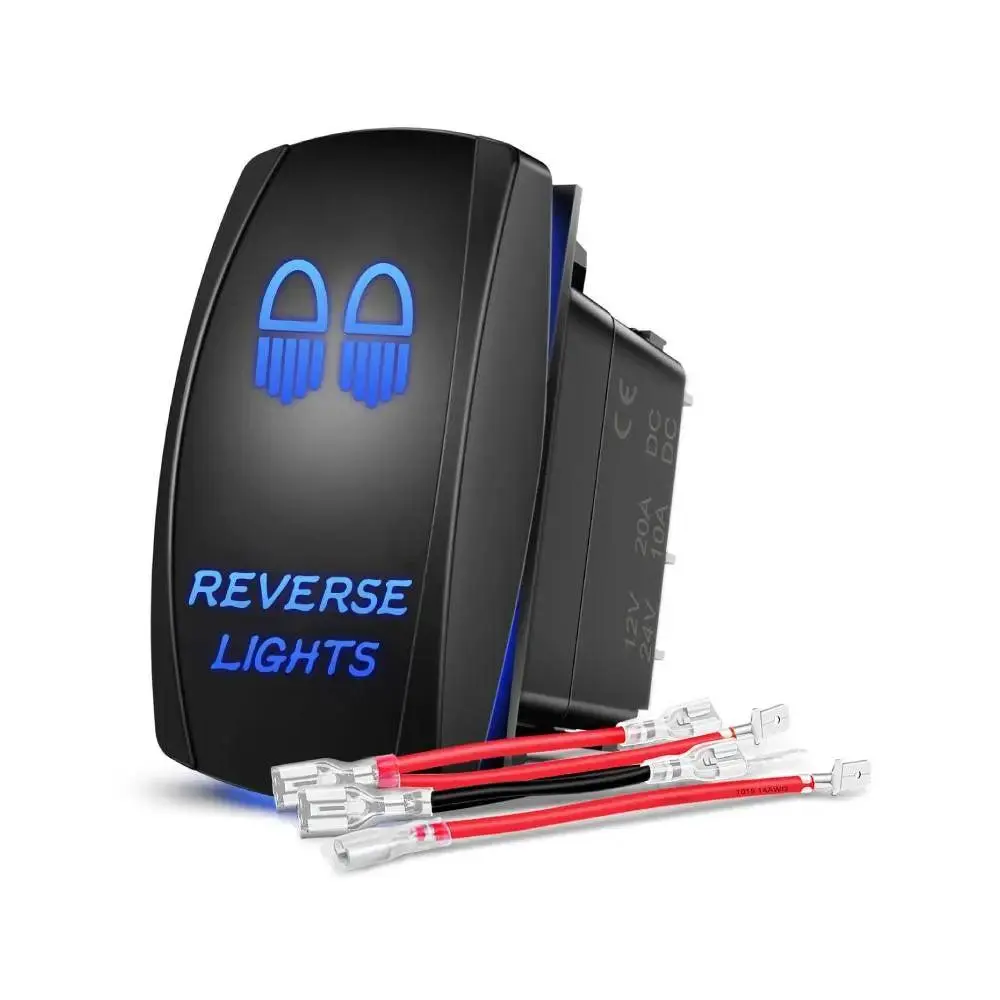 Nilight 5-Pin Laser SPST Control Rocker Switch, Blue On/Off Switch for Cars/Motorcycles Reverse Lights