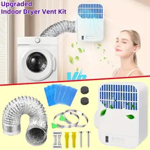 Three-In-One Indoor Dryer Vent Kit, Energy-Saving Filter Set, Includes 6 Polyester Filters & 10ft Vent Hose, Improves Air Quality