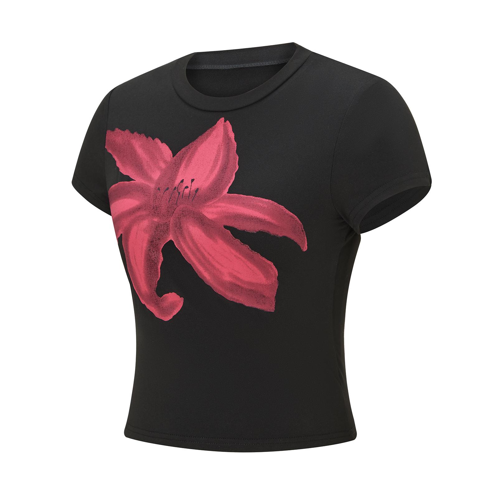 Women T-shirt, Ladies Female Crew Neck Short Sleeve Flower PrintFit Summer Tee Tops for Casual Daily Womenswear Streetwear Women T-shirt, Ladies Female Crew Neck Short Sleeve Flower PrintFit Summer Tee Tops for Casual Daily Womenswear Streetwear