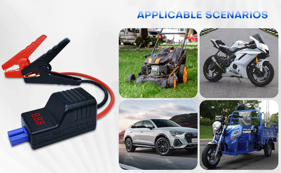 EC5 Smart Jump Starter Clamps,EC5 Heavy Duty Jump Starter Automotive Booster Clamp Cables Replacement Alligator Clamps with Intelligent LCD Screen for 12V Car Jump Starterand Many Other Brands WithoutBattery