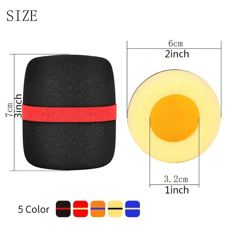 Microphone Sponge Cover, 5 Counts Microphone Windscreen, Microphone Windshield, Microphone Accessories for KTV, Party, Home, Outdoor