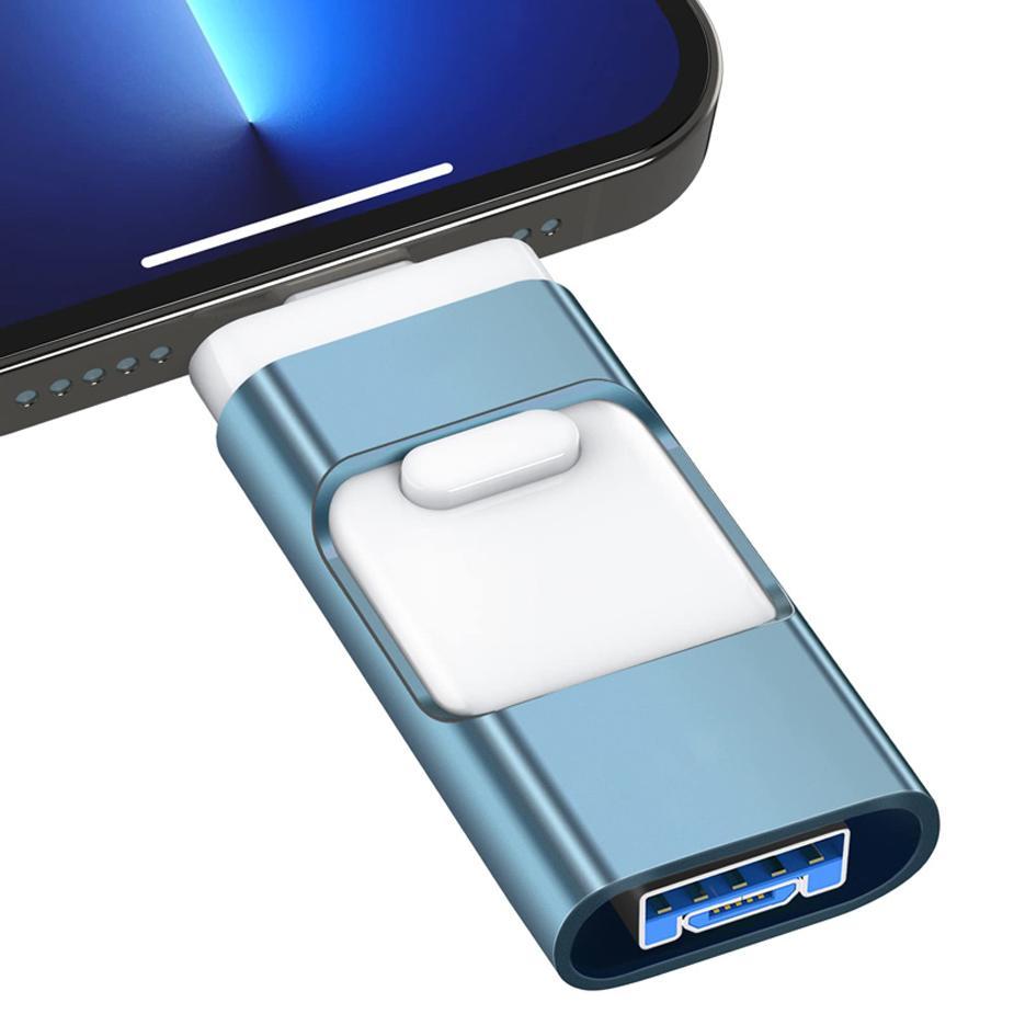3 in 1 USB Flash Drive, 1 Count High Speed USB 3.0 Memory Storage, OTG Thumb Drive for Smart Phones, PC and More Devices, Portable Flash Drives
