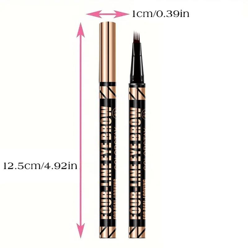 4 Tip Brow Pencil Instantly Shape Bold, Wild Brows with One Click 12H Waterproof & Smudge-Proof, Easy to Use for Everyone