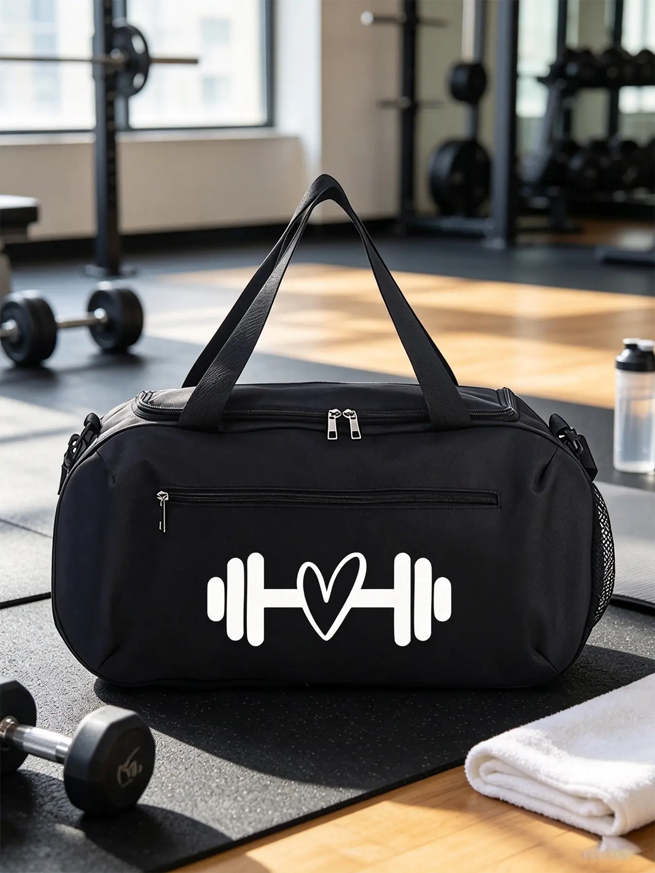GYM Print Gym Duffle Bag, Unisex Large Shoulder Travel Bag, Suitable for Sports, School, Commute & Short Trips, Ideal Gift