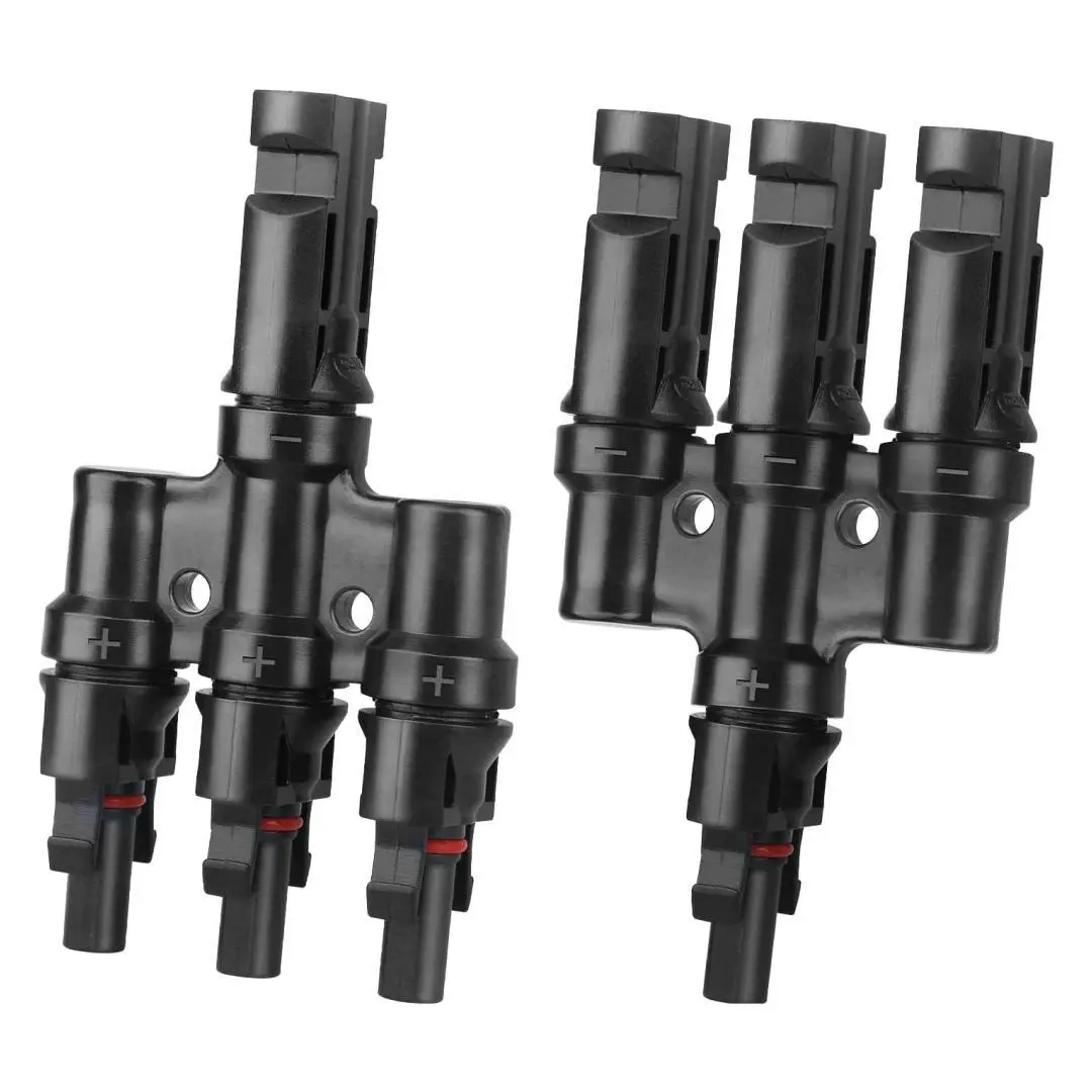 Solar Branch Y PV Connectors for Solar Panel Parallel Connection - 1 Pair (FMMM+MFFF), 4mm/6mm Compatible, CE&TUV Certified, Waterproof PC PPO Material, Durable Reliable Connectors, Rain & Bad Weather Resistant, Pv Connector