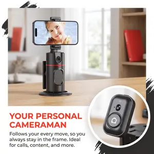360 ° facial tracking gimbal, mobile phone stabilizer, tripod AI, automatic locking of shooting objects, gesture control+wireless remote control, no need to download applications, rechargeable motor drive, lightweight and portable, designed specifically