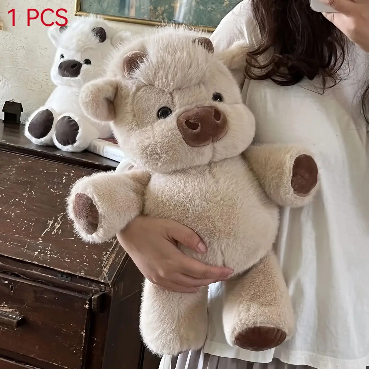 Viral Aesthetic Cute Scottish Highland Cow Plush Toy Soft Light Cuddly Stuffed Animal Perfect Gift for Girls Valentine Easter Birthday Trending Decor Plushie