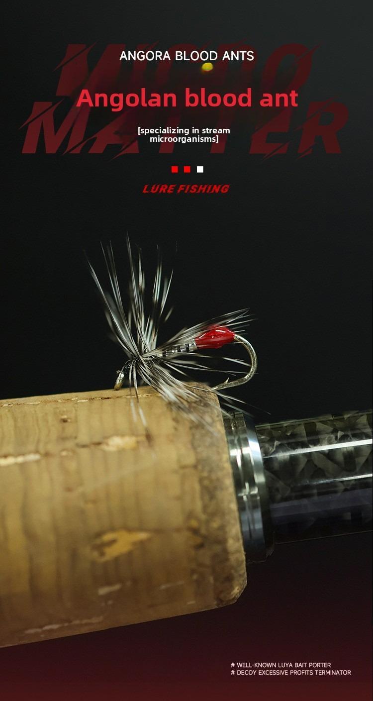 50pcs Bionic Micro Fly Fishing Flies | Angola Blood Ant & Poison Mosquito Stream Lures