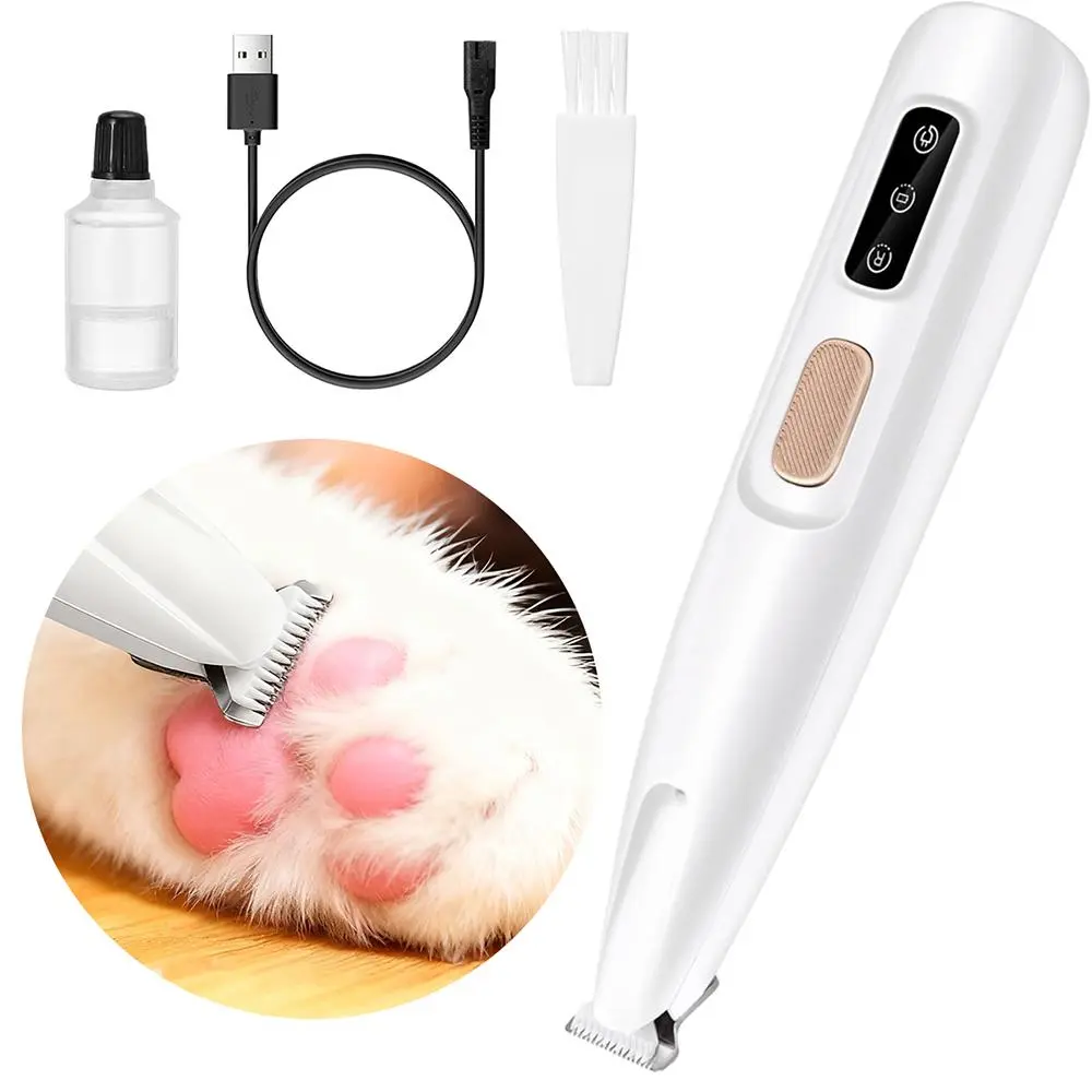 Cordless Waterproof Pet Hair Trimmer with LED Light, Quiet 35dB USB Rechargeable Grooming Clippers for Dogs & Cats, Ideal for Paws, Eyes, Ears, Face, and Butt