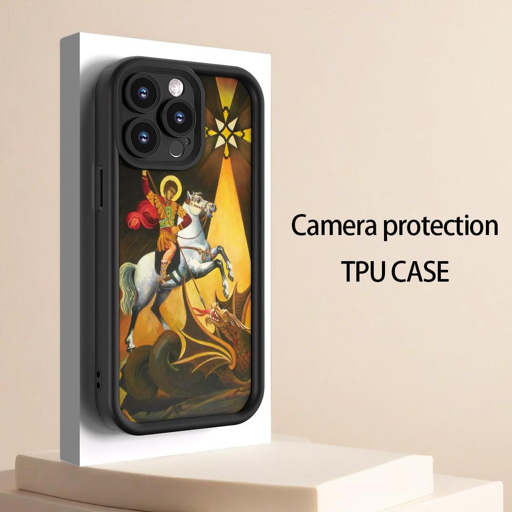 Phone Case - A St. George Case |     Georgian Style - Durable And Long-Lasting |     Camera Protection |     Shockproof And Drop-Resistant |     Matte Anti-Slip |     Light Luxury Fashion suitable with iPhone 17 E Air Pro ProMax iPhone16 15 14 Plus 13 12