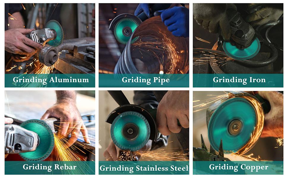 ‎5 Packs 5 Inch Indestructible disc for Grinder, Indestructible Disc 2.2 for Angle Grinder 7/8" (Model 125), Cutting Discs for Smooth Cutting, Chamfering, Grinding of All Materials (Green)