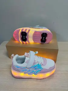 Children LED Flash Roller Skates, USB Rechargeable, Colorful Fashion, Night Glow, Casual Sports Fitness Shoes, Unisex, Perfect Gift