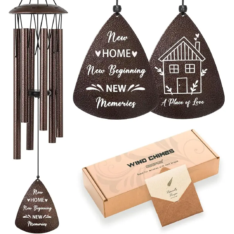 House Warming Gifts New Home, 32" Bronze Wind Chimes Housewarming Gifts, Housewarming Gift Ideas for New Apartment Homeowners Couples Women Men Friends