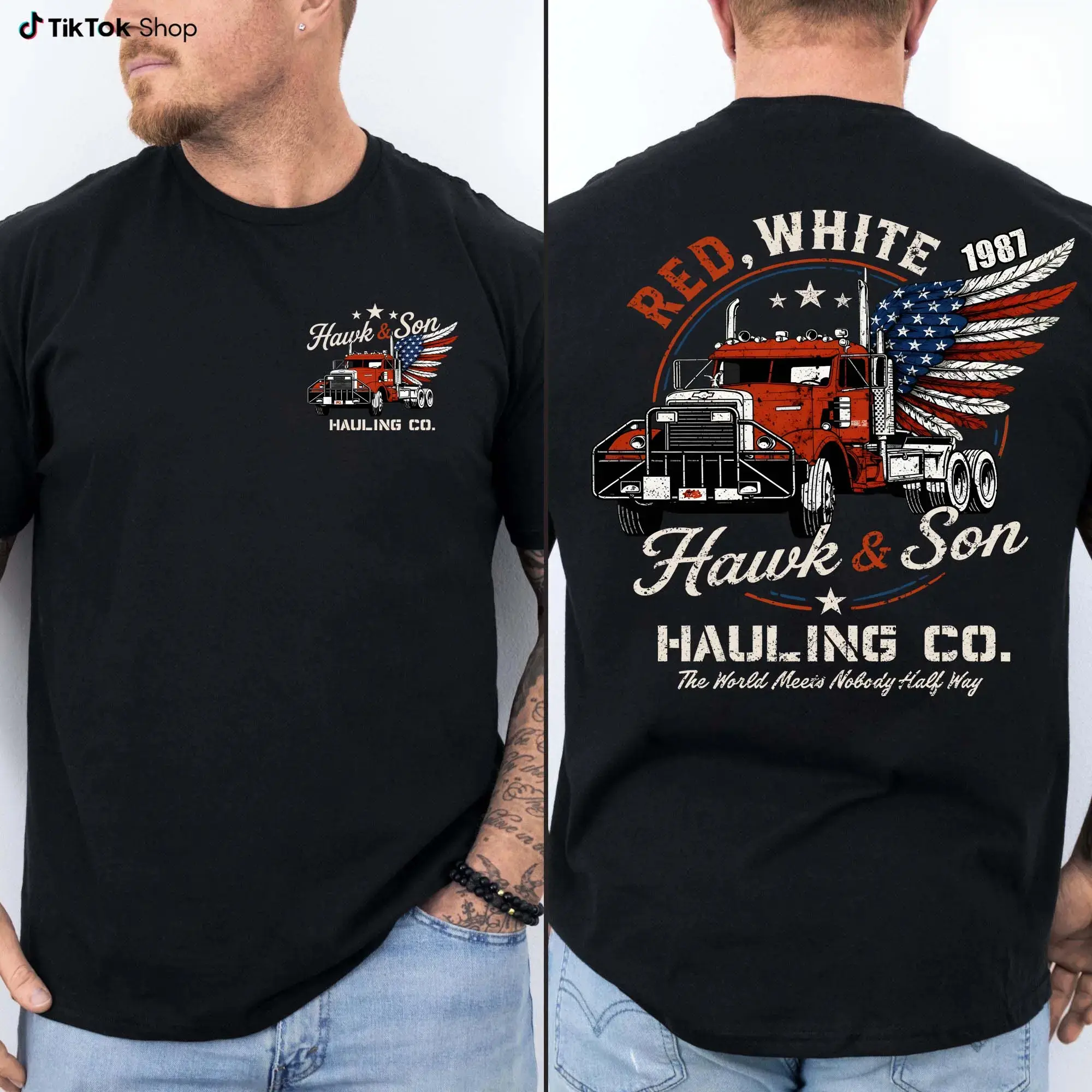 Over The Top Trucker 4th Of July T-Shirt, Hawk And Son Shirt, Vintage Arm Wrestling Movie T-Shirt, Independence Day Shirt, Classic Movie  trendy gift crew neck graphic t-shirt casual unisex graphic  cotton funny usa dog lover  basic hot trend manga
