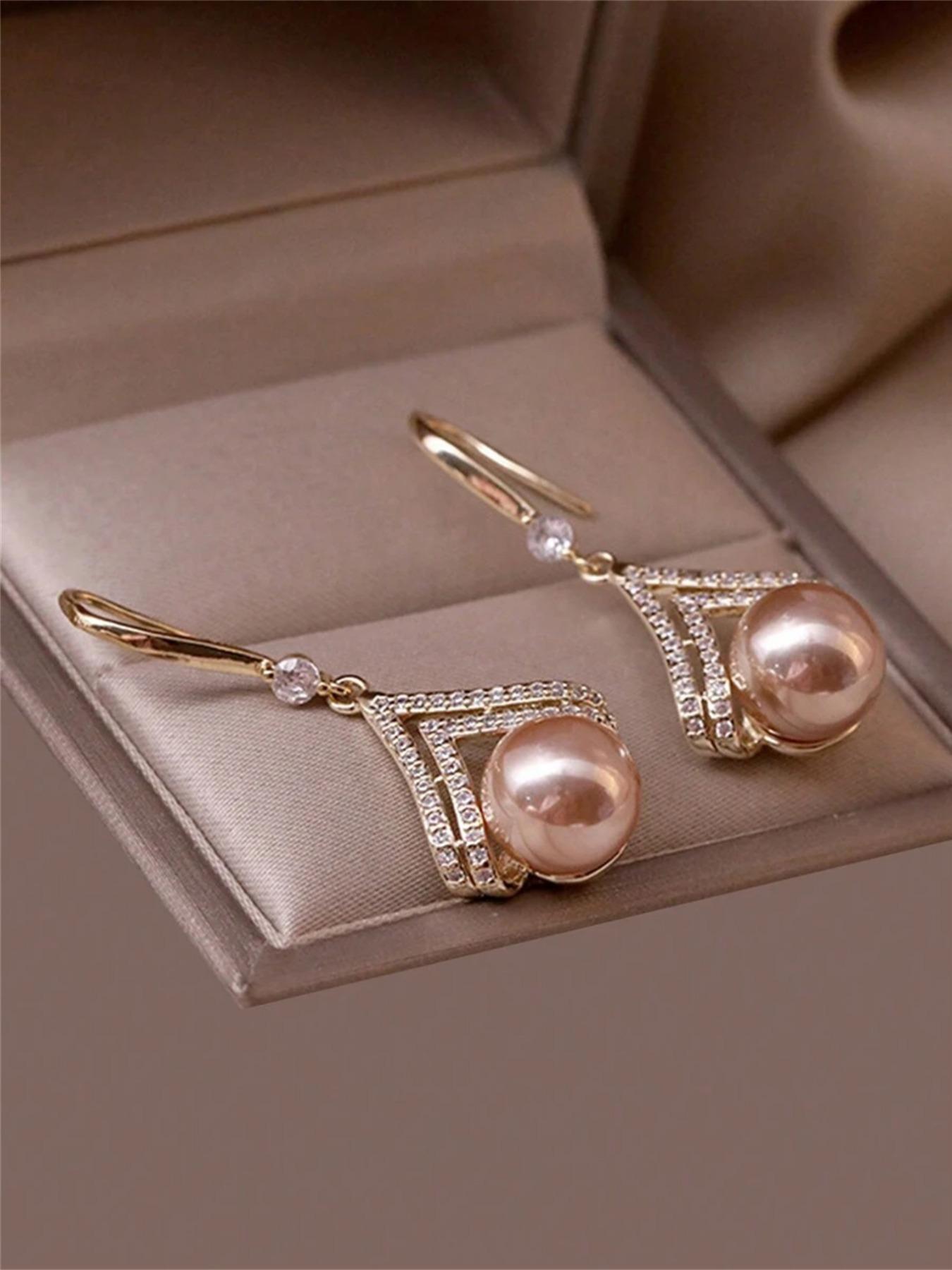 Fashion Rhinestone Decorated  Earrings, Elegant Jewelry for Women, Trendy All-match & Exquisite Jewelry for Birthday Gift, High Quality Earrings