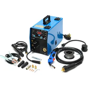 200A 4-in-1 MIG Welder 110V/220V, Gas & Gasless Flux Core Welding Machine, Lift TIG/Stick/MMA Welder, Synergic Control, Large Digital Display, IGBT Inverter for DIY,  Repair, Garage